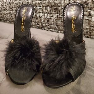 Agent Provocateur Pom Pom Feather heels